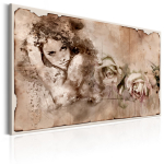 Reproduktsioon Artgeist Retro Style: Woman and Roses N6652-DKXL, 120 cm x 80 cm