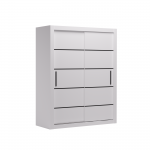 Riidekapp ADRK Morell, valge v./must v., 160 cm x 64 cm x 200 cm