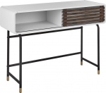 Konsoollaud Beliani Rifle, pruun v./valge v., 104 cm x 40 cm x 80 cm