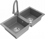 K&ouml;&ouml;givalamu koos kraaniga Mexen Mario, vaik/graniit, 82 cm x 43.6 cm x 16.1 cm, hall