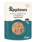 Kassi m&auml;rgtoit Applaws Tuna Fillet with Mackerel in Jelly, tuunikala, 0.07 kg