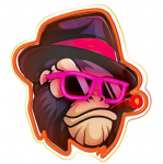 Dekoratsioon Forever Light Gangsta Monkey FLA03 LED-valgustusega, 35 cm, pruun v./oranž v./roosa v.