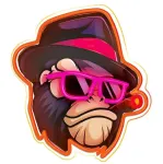 Dekoratsioon Forever Light Gangsta Monkey FLA03 LED-valgustusega, 35 cm, pruun v./oranž v./roosa v.