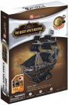 3D-pusle Cubicfun Pirate Ship Queen Anne, 43 cm x 15 cm, 155 tk, must v.
