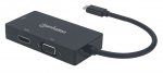 Adapter Manhattan USB-C, HDMI / DVI / VGA, 0.1 m