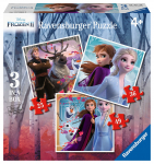 Pusle 3in1 Ravensburger Disney Frozen 2 03033, 22.5 cm x 22.5 cm, 110 tk, mitmev&auml;rviline