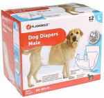 Kaitsvad alusp&uuml;ksid koertele Karlie Flamingo Dog Diapers Male L KF77190, 12 tk valge