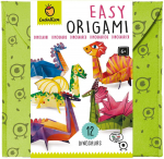 Paberkujukeste valmistamise komplekt Ludattica Easy Origami Dinosaurs, kollane/eriv&auml;rviline/sinine