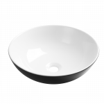 Vannitoa kraanikauss Invena Dokos CE-19-041-C, keraamiline, 39.5 cm x 39.5 cm x 13.5 cm, valge v./must v.