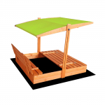 Liivakast, 120 x 120 cm, kaanega, pruun v./roheline v.