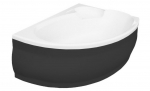 Vann, teisaldatav Besco Finezja Nova, 95 cm x 155 cm x 58.5 cm, parempoolne, valge/must