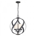 Rippuv t&auml;navavalgusti Quintiesse Blacksmith, 40W, E14, IP44, must v., 40.7 cm x 56.4 - 303.8 cm