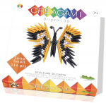 Paberkujukeste valmistamise komplekt, liblikas Creagami 3D Origami XS, must/kollane