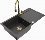 K&ouml;&ouml;givalamu koos kraaniga Mexen Leo, vaik/graniit, 90 cm x 50 cm x 19 cm, valge/must