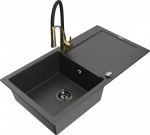 K&ouml;&ouml;givalamu koos kraaniga Mexen Leo, vaik/graniit, 90 cm x 50 cm x 19 cm, valge/must