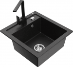 K&ouml;&ouml;givalamu koos kraaniga Mexen Vito, vaik/graniit, 49 cm x 52 cm x 21 cm, must