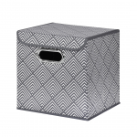 Kaanega hoiukarp, esemete hoidmiseks Kuchinox Jamajka, valge v./grafiit v., 27 x 27 x 28 cm