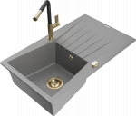 K&ouml;&ouml;givalamu koos kraaniga Mexen Cesar, graniit, 77.5 cm x 47 cm x 20 cm, grey+black/gold