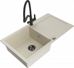 K&ouml;&ouml;givalamu koos kraaniga Mexen Leo, graniit, 90 cm x 50 cm x 19 cm, must/pruunikas