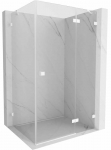 Du&scaron;ikabiin Mexen Lunar 834-095-070-20-00-P, ristk&uuml;lik, aluseta, 95 cm x 70 cm x 200 cm, valge v./karastatud