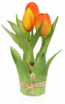 Kunstlilled vaasis, tulbid, oranž, 20 cm x 10 cm