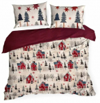 J&otilde;ulu voodipesu komplekt Asher PTS-012, kreemjasvalge, 70 x 80 cm, 160 x 200 cm