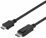 Kaabel Deltaco DP-3030-K HDMI A male, Displayport, 3 m, must v.