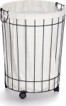 Pesukorv Zeller, 80 l, valge v./must v., 44 cm x 44 cm