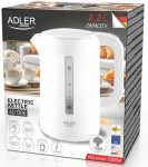 Elektriline veekeetja Adler AD 1386, 2.2 l, valge v.