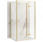 Du&scaron;ikabiin Rea Atlas II KPL-K4777, 3-seinaline, ristk&uuml;lik, aluseta, 120 cm x 80 cm x 200 cm, brushed gold/l&auml;bipaistev