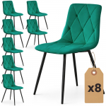Toolide komplekt Akord Furniture Factory Milo, matt, green bottle v., 43.5 cm x 45.5 cm x 87 cm, 8 tk