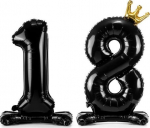 &Otilde;hupallide komplekt number PartyDeco 18, must v., 2 tk