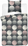Voodipesukomplekt POK-512, valge v./roosa v./hall v., 70 x 80 cm, 140 x 200 cm, 2 os.