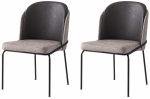 Toolide komplekt Kalune Design Dore 196 V2 974NMB1880, matt, must v./hall v., 52 cm x 62 cm x 72 cm, 2 tk