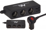 Adapter Maclean, Cigarette Lighter Socket/2 x USB, must v.