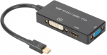 Adapter Assmann HDMI / VGA / DVI / DisplayPort AK-340418-002-S VGA female, DVI / Display Port / HDMI female, 0.2 m, must v.