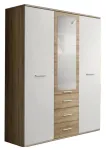 Riidekapp ASM Dino 3D3S, tamm v., 135 cm x 55 cm x 191 cm, peegliga