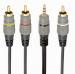 Kaabel Gembird CCAP-4P3R-1.5M 3.5 mm male, RCA male x 3, 1.5 m, must v./hall v.