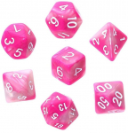 T&auml;ringud Rebel RPG Dice Set - Pink and White
