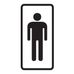 Kleebis, ohutusm&auml;rk, 15 cm, 5 cm valge v./must v.