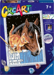 Maalimine numbrite j&auml;rgi Ravensburger CreArt Horse And Cat, mitmev&auml;rviline