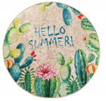 Vannitoa p&otilde;randamatt Foutastic Hello Summer 359CHL4251, sinine v./beež v./roheline v., 140 cm x 140 cm, &Oslash; 140 cm