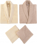 Hommikumantlite komplekt Foutastic Family Set 1062A-047-1, kreemjasvalge/pruun v., Universaalne