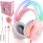 Juhtmega m&auml;nguri peakomplekt Onikuma X26, roosa v.