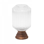 Kodukaunistus Grace, klaas/puit, &Oslash; 17 cm, 34 cm, valge/pronksiv&auml;rvi