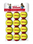 Tennisepallide komplekt Wilson Starter, kollane v./punane v., 12 tk