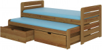 Lastevoodi koos v&auml;ljat&otilde;mmatava lisavoodiga ADRK Tomi, tamm v., 90 x 200 cm, voodipesu kastiga, ilma madratsita