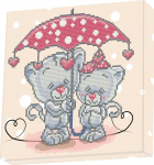 Teemantmosaiik, kass Diamond Dotz Its Raining Love, pruun v./punane v.