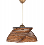 Valgusti rippuv Opviq Chandelier Carre, E27, 1 x 60 W, pruun v.