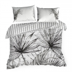 Voodipesukomplekt PT-254, valge v./must v./hall v., 70 x 80 cm, 200 x 220 cm